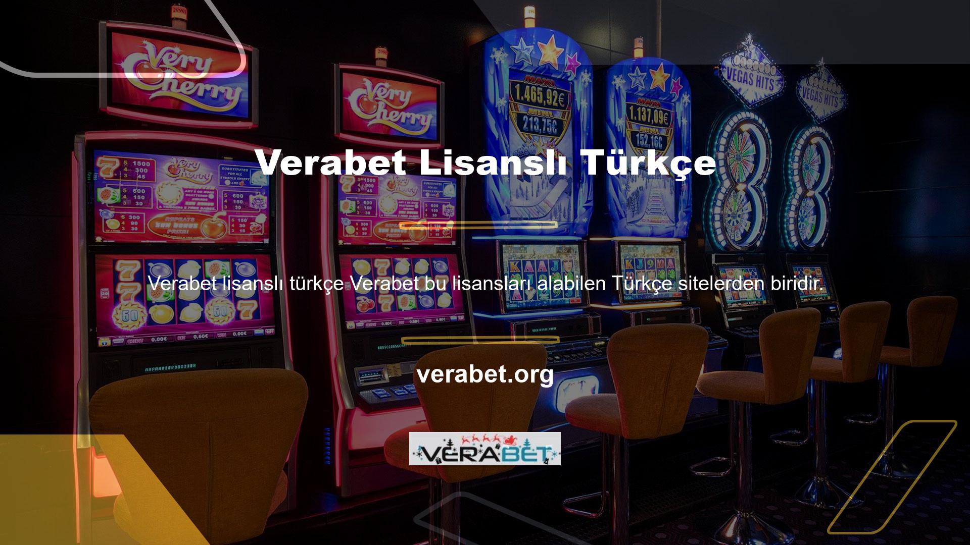 Dolayısıyla, Verabet yalnızca kullanıcı dostu bir arayüze sahip saygın bir bahis sitesi değil, aynı zamanda uluslararası bir lisansa da sahip, bu da onu çevrimiçi casino oyunlarıyla uğraşmak isteyen kişiler için ideal bir seçim haline getiriyor